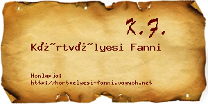 Körtvélyesi Fanni névjegykártya