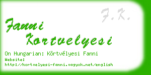 fanni kortvelyesi business card